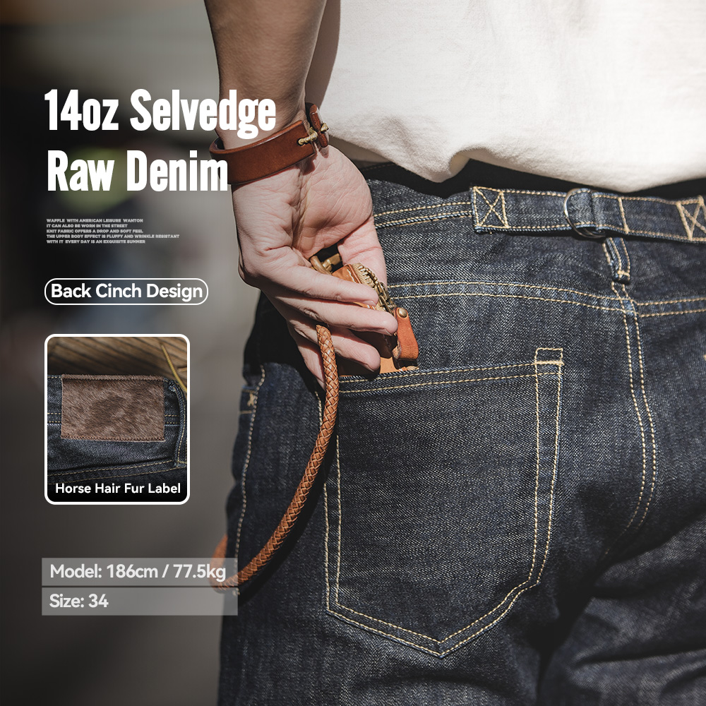 Levis Jeans 501 - กางเกงยีนส์เดนิมทรงตรงสไตล์วินเทจสำหรับผู้ชาย ยี่ห้อ Maden น้ำหนัก 14 ออนซ์