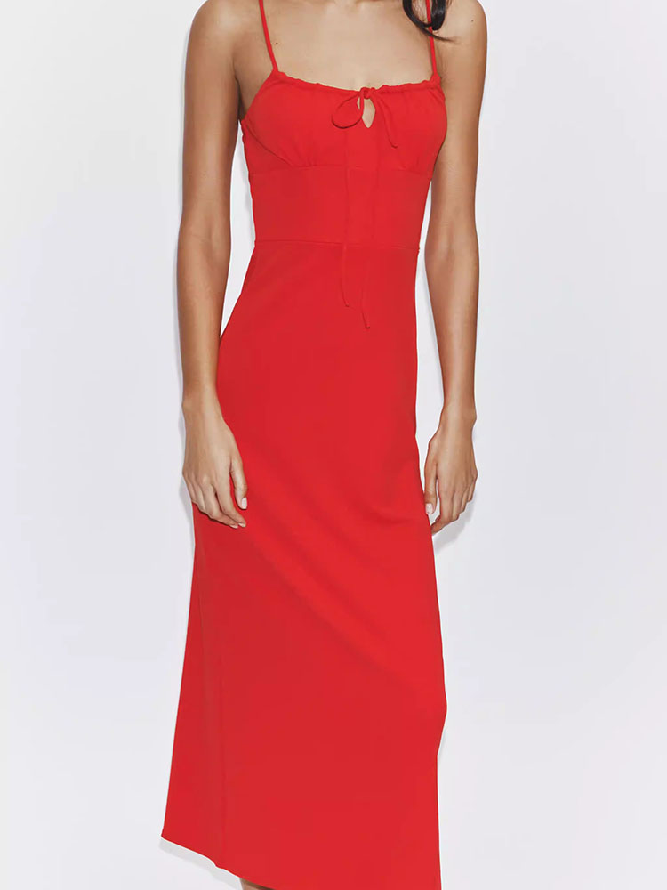 ฤดูร้อนใหม่ชุดเดรสคอกลมผ่าข้าง - Ethnic Fashion Dress บทวิจารณ์และราคา
