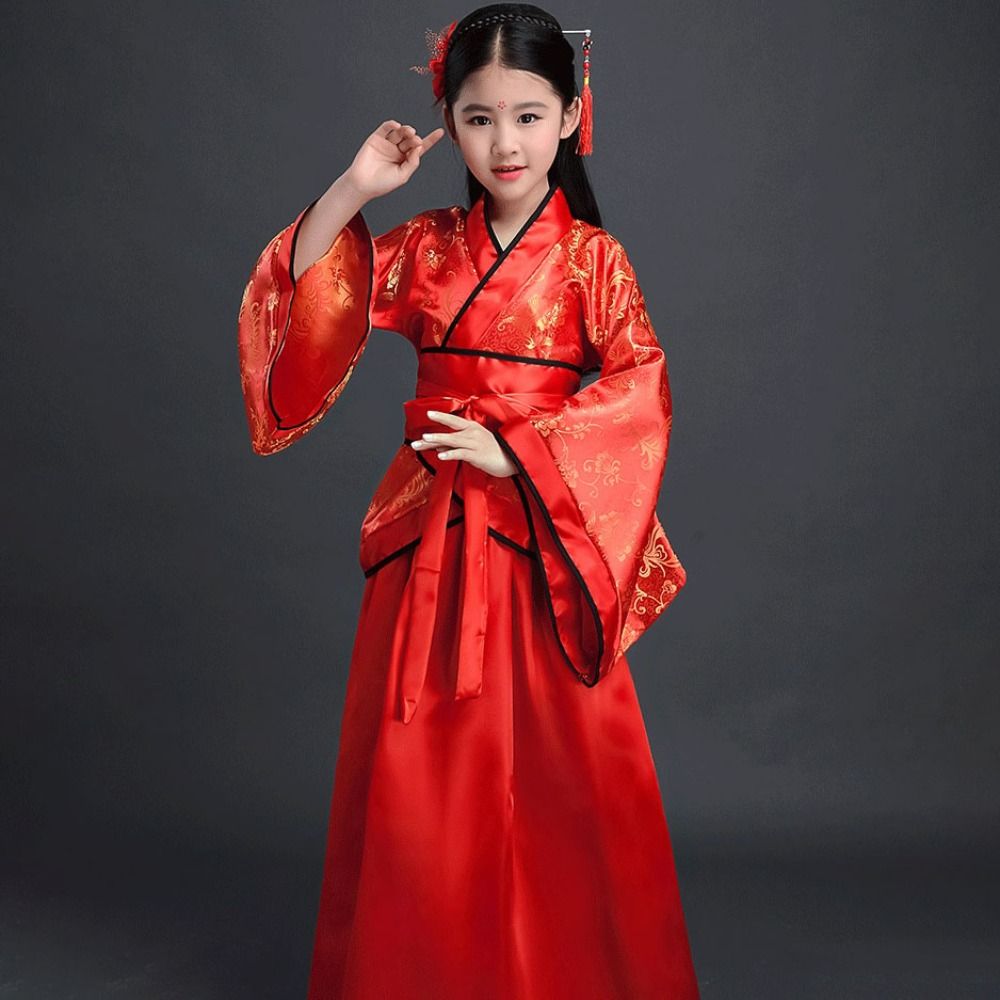 ชุดฮั่นฝูเด็ก ลายพิมพ์ผ้าไหมสไ - Ethnic Fashion Dress บทวิจารณ์และราคา