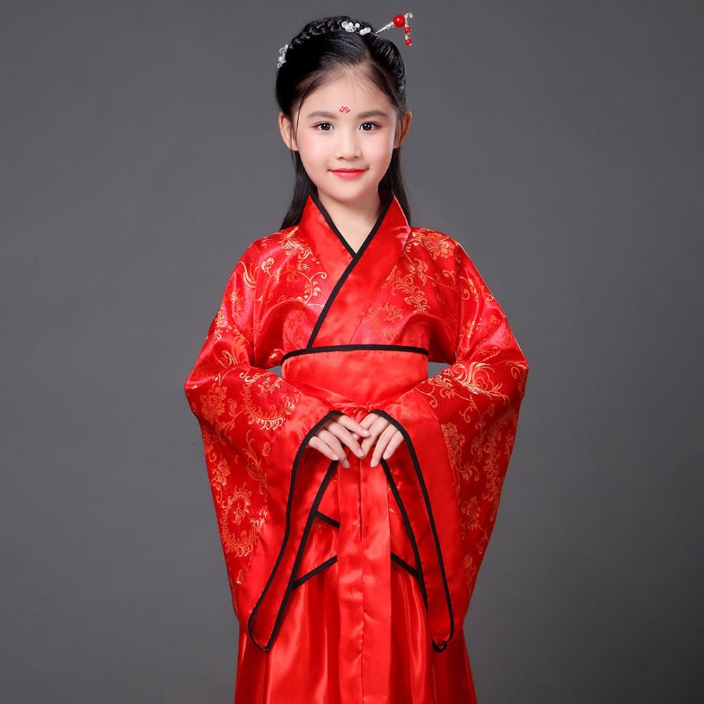 ชุดฮั่นฝูเด็ก ลายพิมพ์ผ้าไหมสไ - Ethnic Fashion Dress บทวิจารณ์และราคา