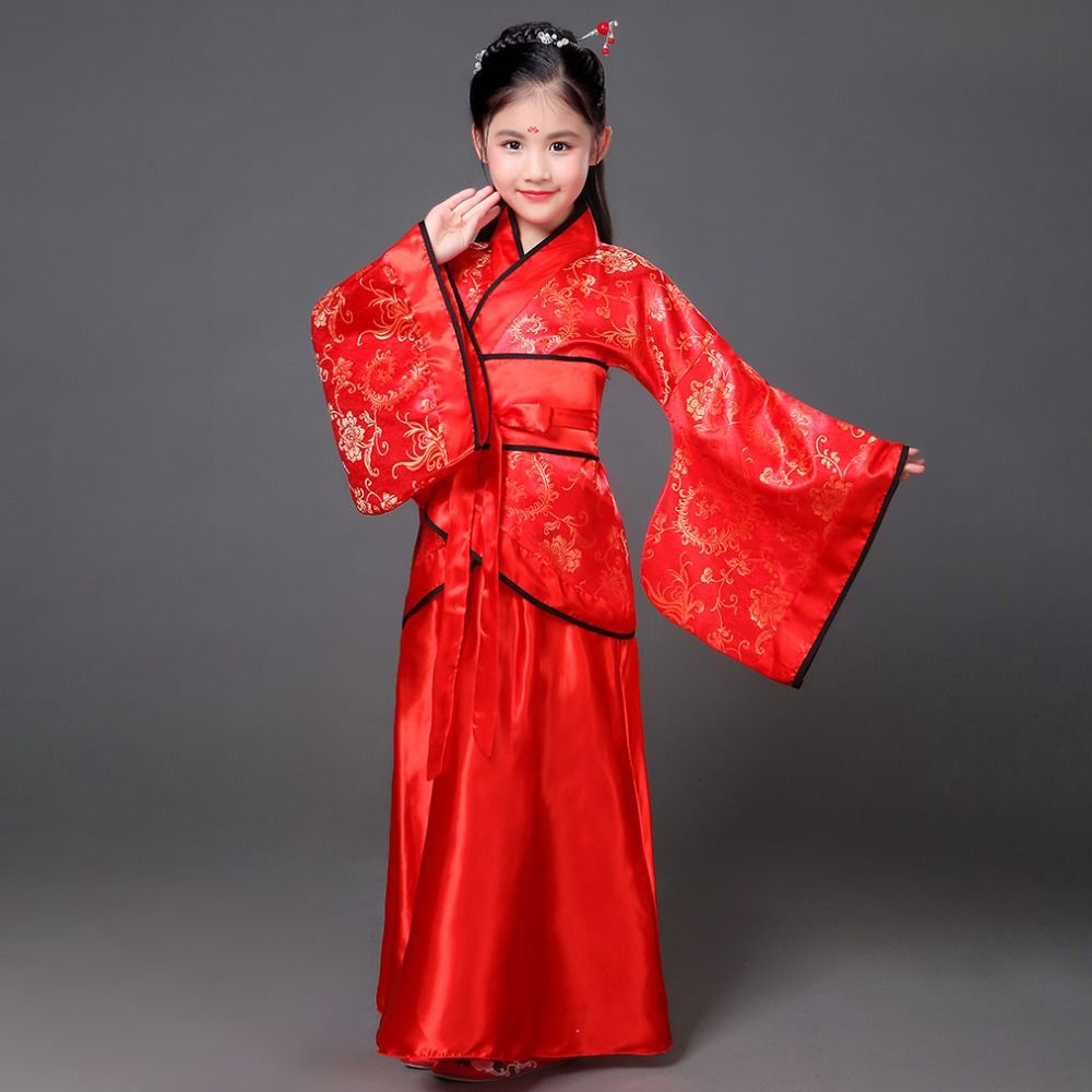 ชุดฮั่นฝูเด็ก ลายพิมพ์ผ้าไหมสไ - Ethnic Fashion Dress บทวิจารณ์และราคา