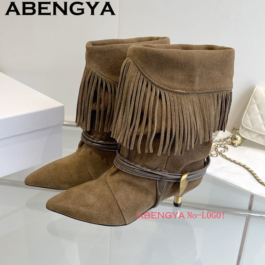 รองเท้าบูทเชลซีหนังกลับแต่งพู่ - Ethnic Fashion Week บทวิจารณ์และราคา