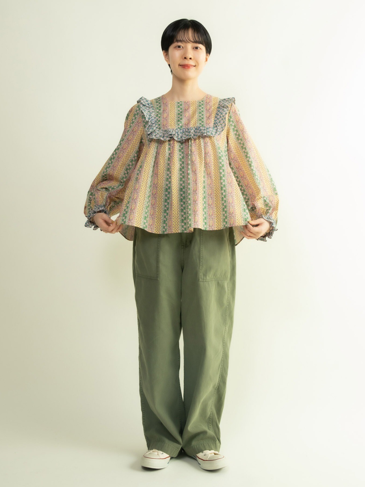 เสื้อเชิ้ตลายดอกไม้หวานๆ คอปกผ - Ethnic Fashion Brand บทวิจารณ์และราคา
