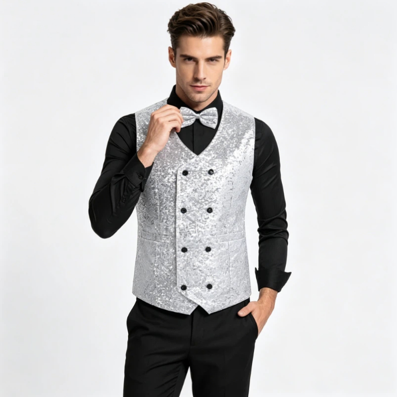 เสื้อกั๊กผู้ชายแบบกระดุมสองแถว - Ethnic Fashion Runway บทวิจารณ์และราคา