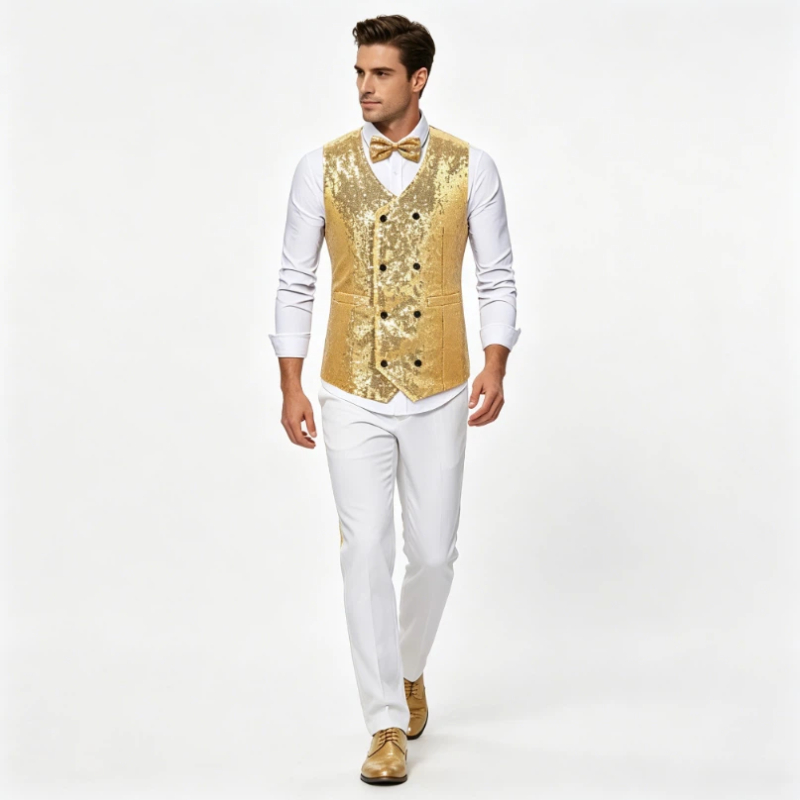 เสื้อกั๊กผู้ชายแบบกระดุมสองแถว - Ethnic Fashion Runway บทวิจารณ์และราคา