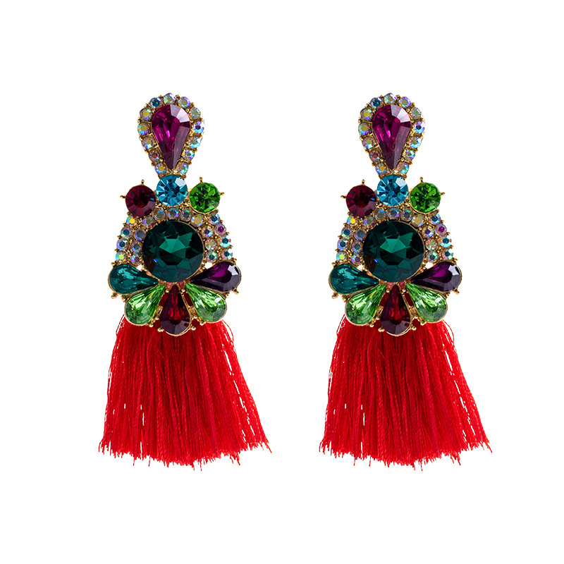 ต่างหูคริสตัลประดับเพชรหลากสีส - Ethnic Fashion Brand บทวิจารณ์และราคา