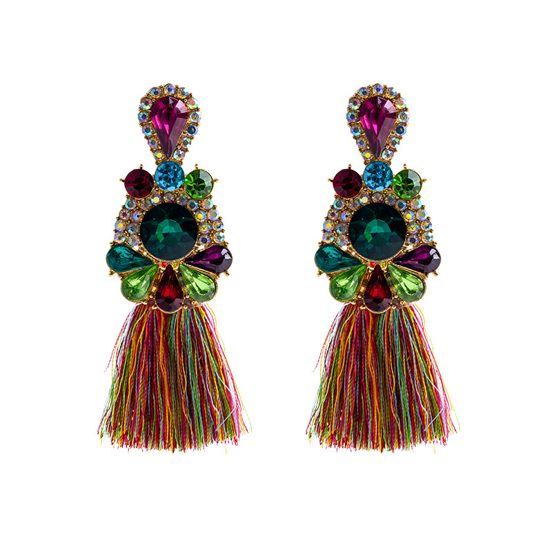 ต่างหูคริสตัลประดับเพชรหลากสีส - Ethnic Fashion Brand บทวิจารณ์และราคา
