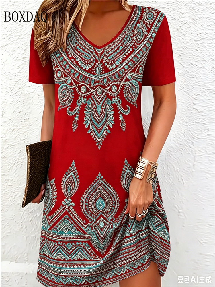 ชุดเดรสพิมพ์ลาย 3 มิติ สไตล์วิ - Ethnic Fashion Dress บทวิจารณ์และราคา